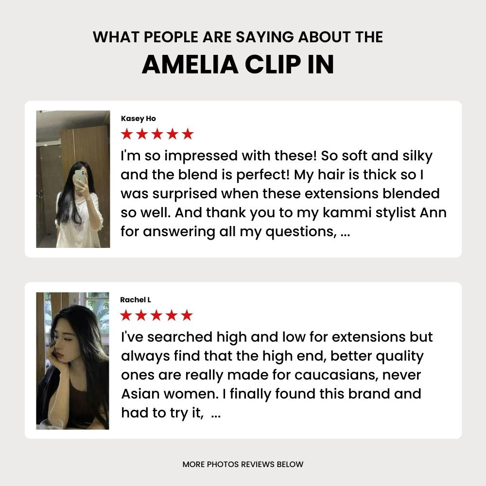 AMELIA - Clip in Hair Extensions (100% Real Hair)