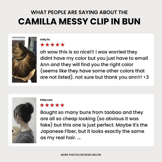 CAMILLA - Naturally Messy Clip in Bun (Luxury Japanese Fiber)