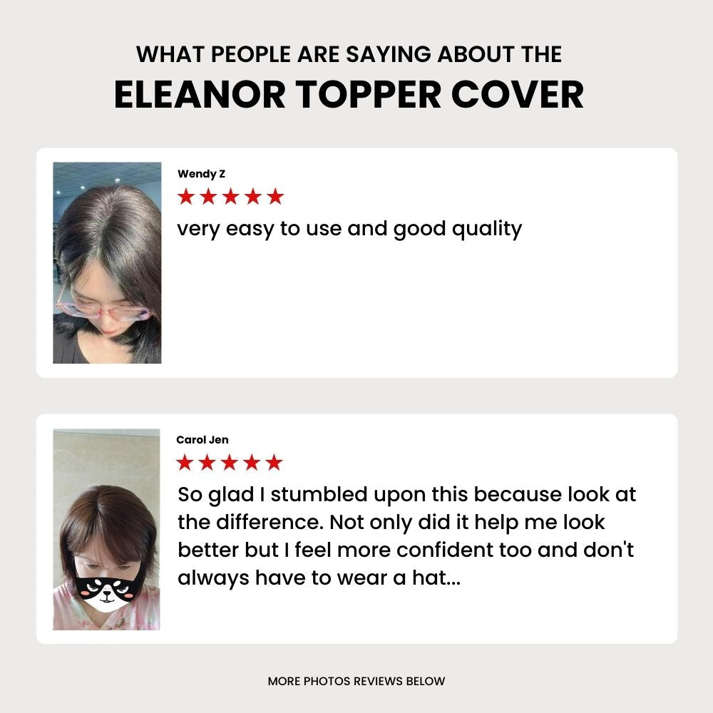 ELEANOR - Topper Cover (Dyeable Real Hair) with FREE Stand & Comb Set (ends April 30)