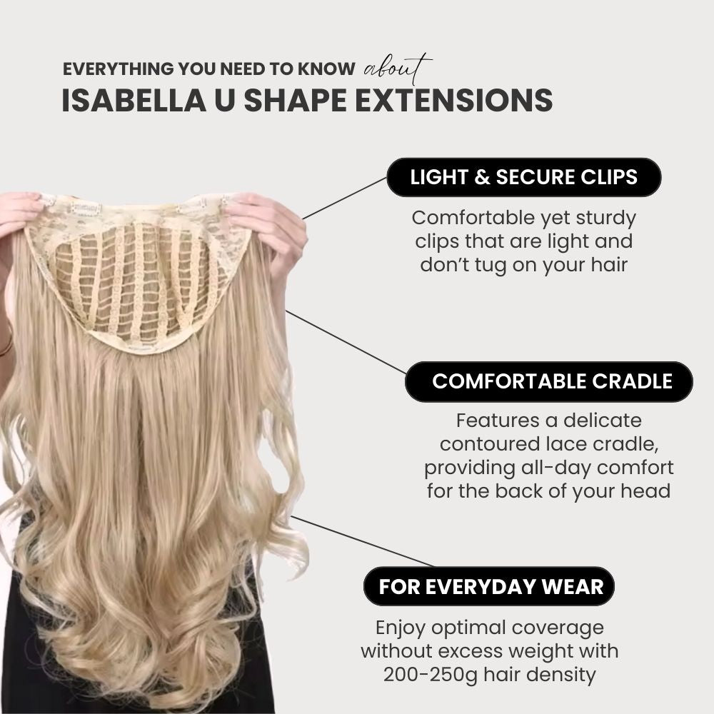 ISABELLA - Curly U Shape 1 Piece Extensions (Luxury Japanese Fiber)