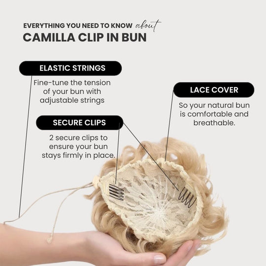 CAMILLA - Naturally Messy Clip in Bun (Luxury Japanese Fiber)