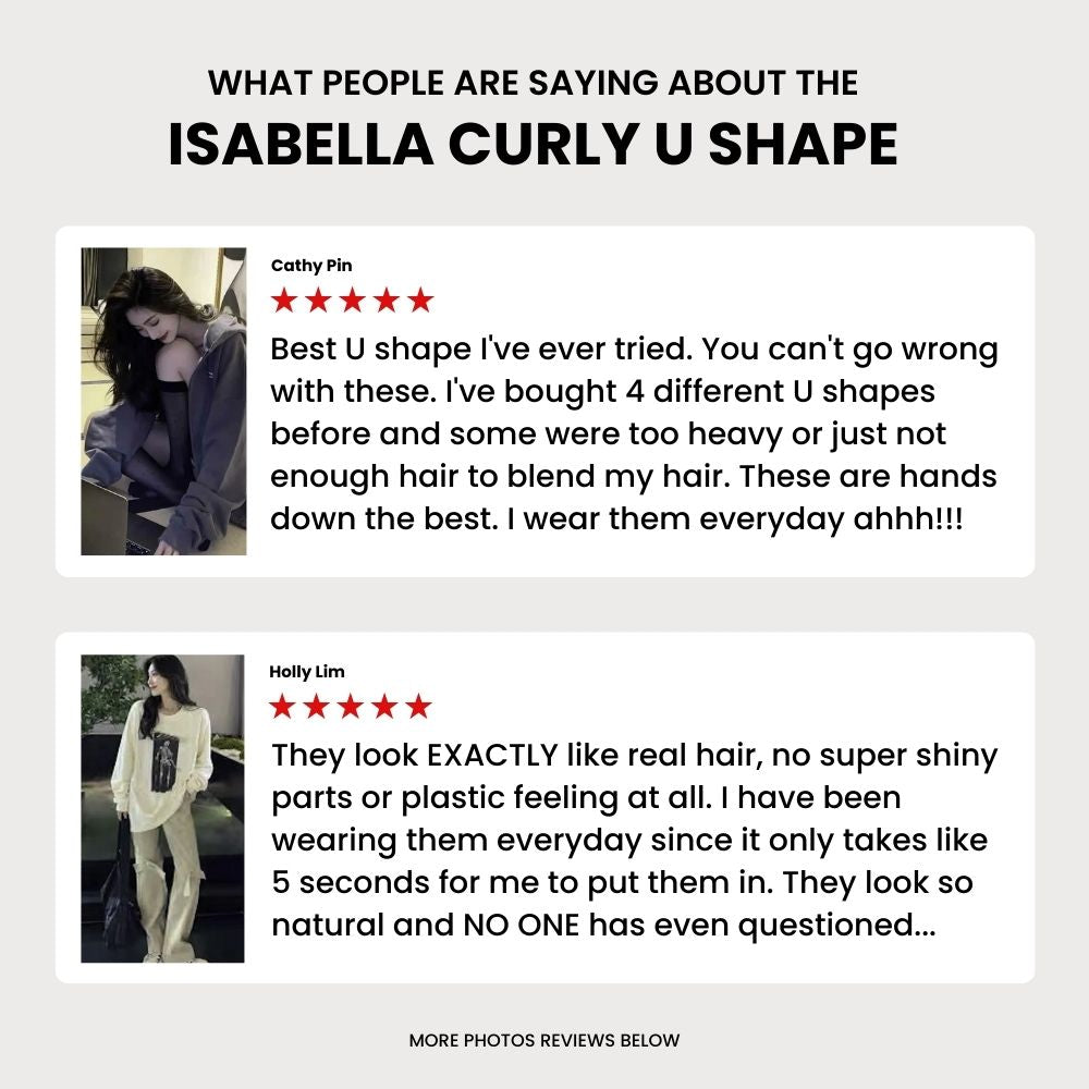 ISABELLA - Curly U Shape 1 Piece Extensions (Luxury Japanese Fiber)